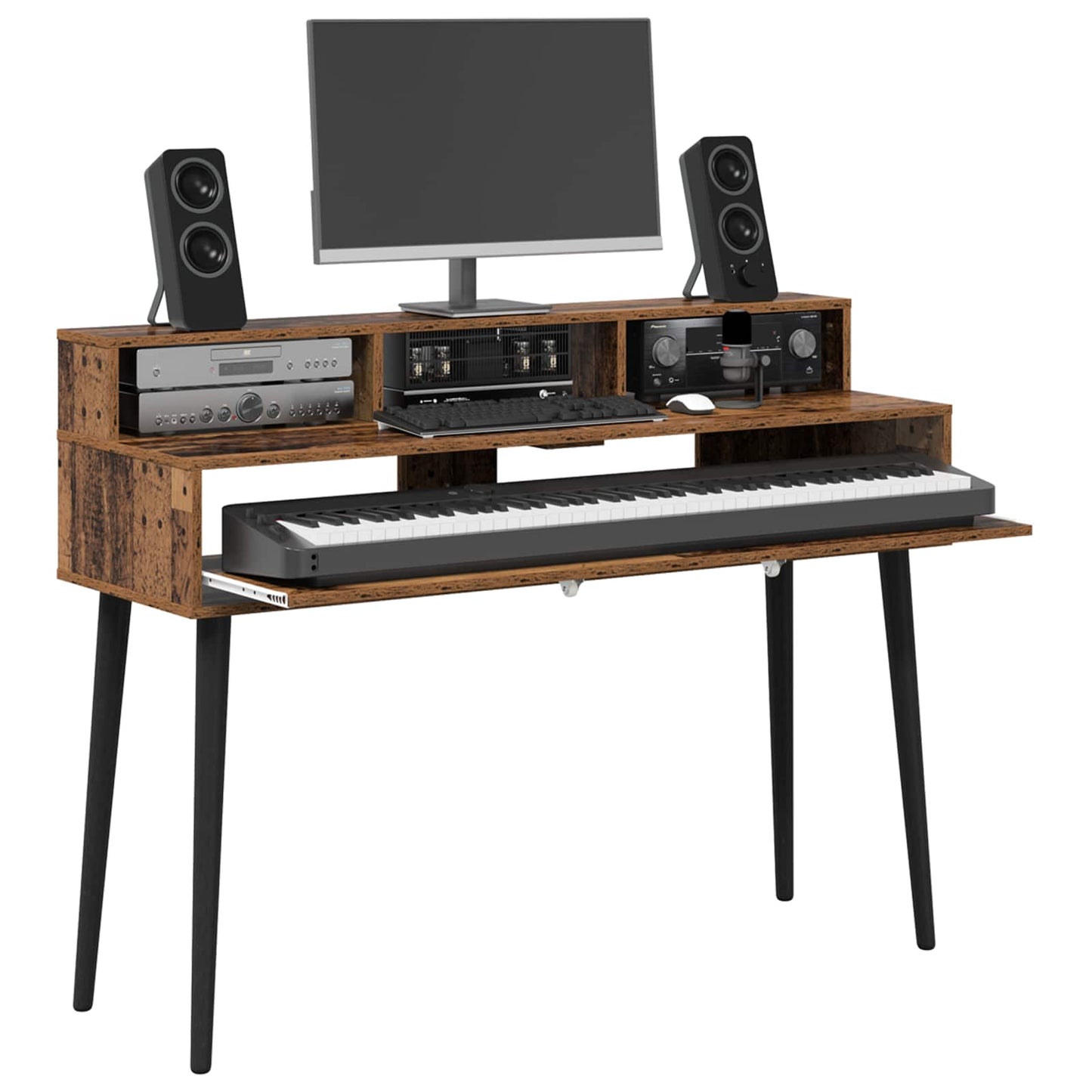 Studio Desk Old Wood 110 x 42.5 x 36 cm Engineered Wood
