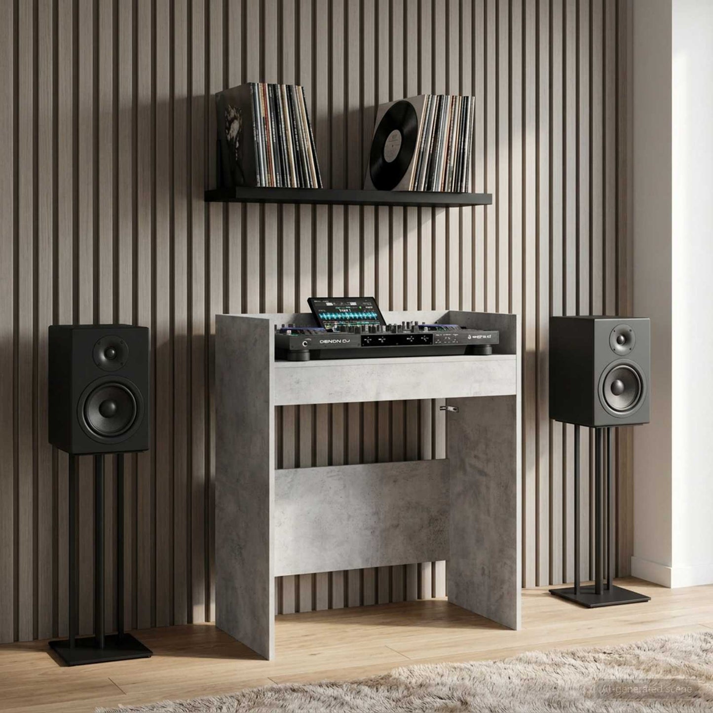 DJ Table Concrete Grey 102 x 45 x 102 cm Engineered Wood