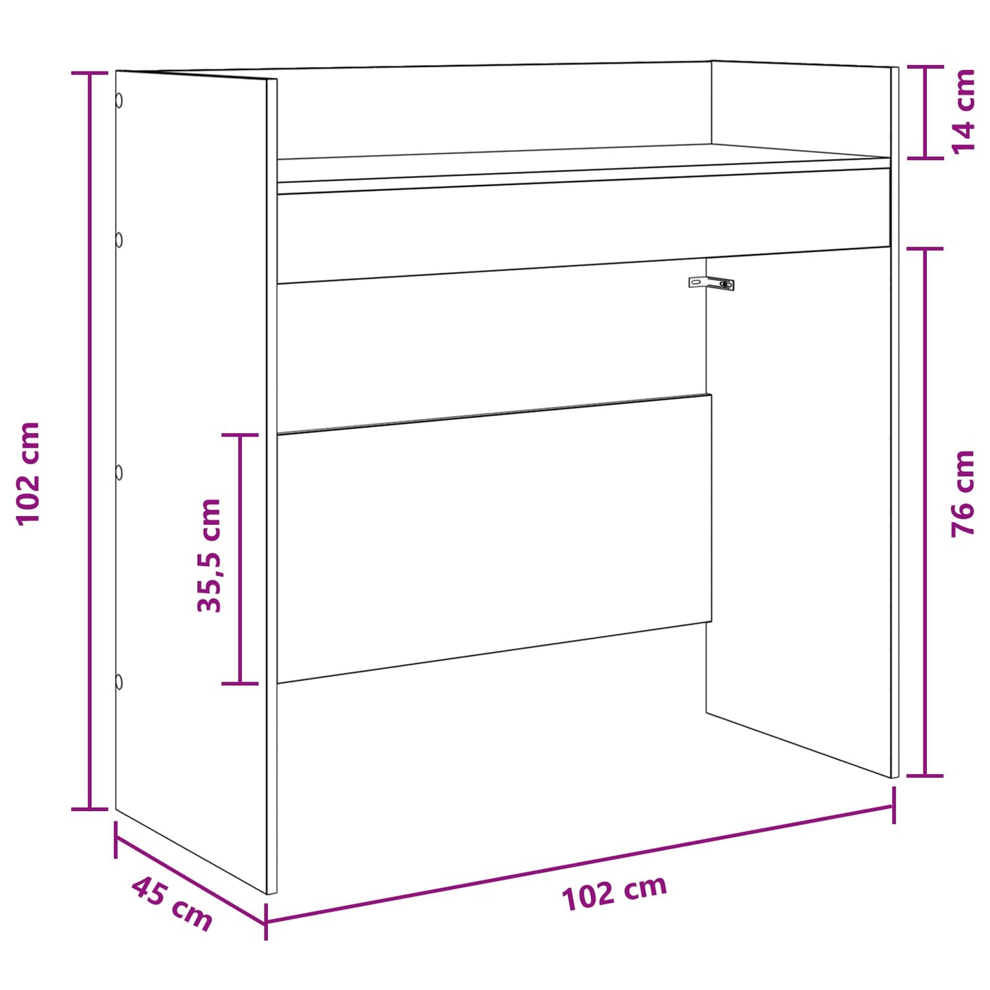 DJ Table Old Wood 102 x 45 x 102 cm Engineered Wood