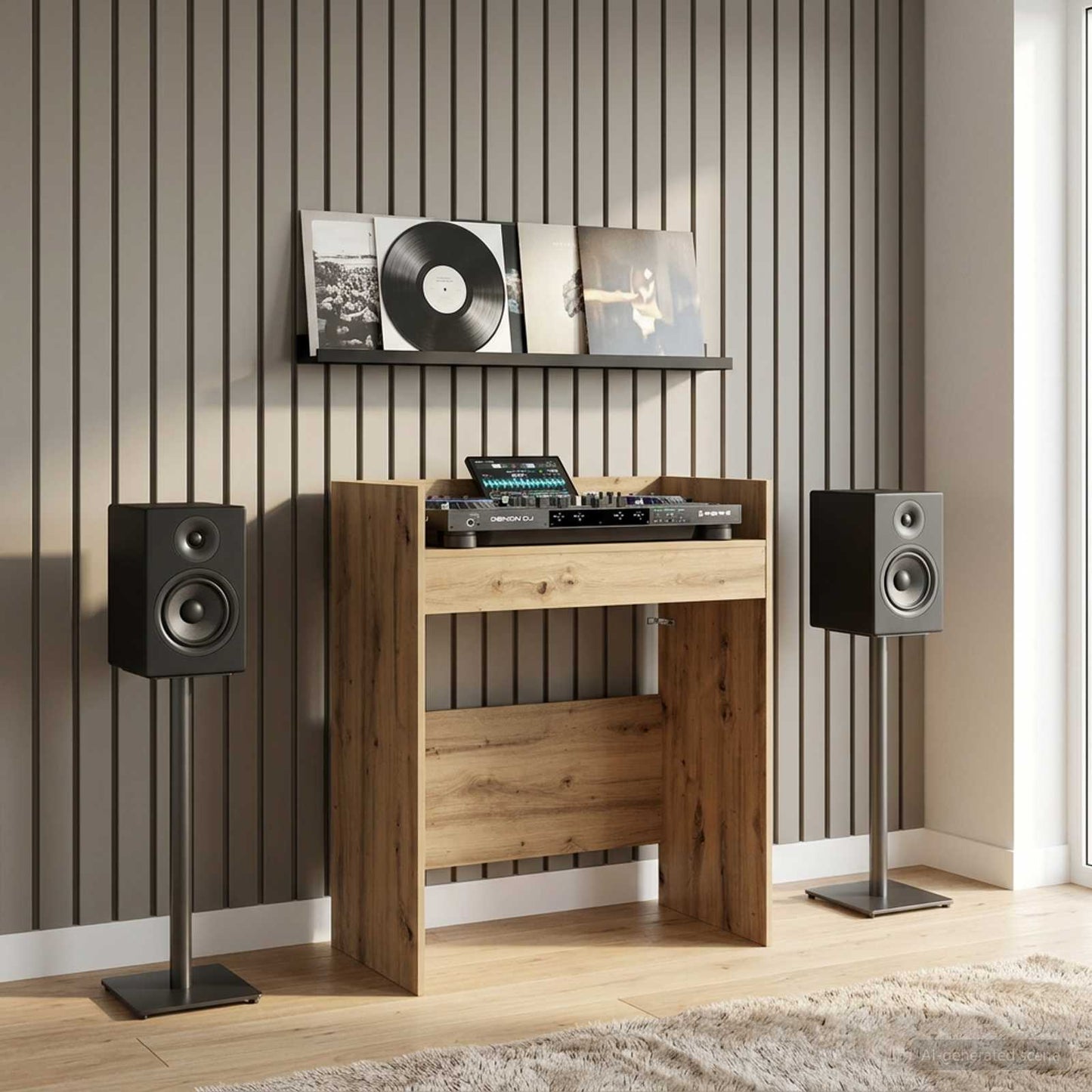 DJ Table Artisan Oak 102 x 45 x 102 cm Engineered Wood