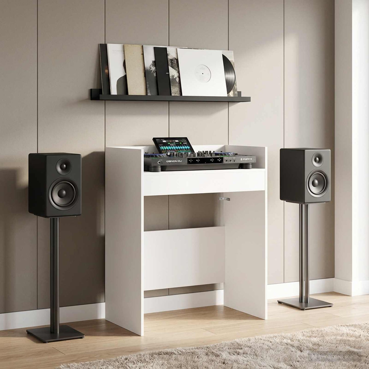 DJ Table White 62 x 45 x 102 cm Engineered Wood
