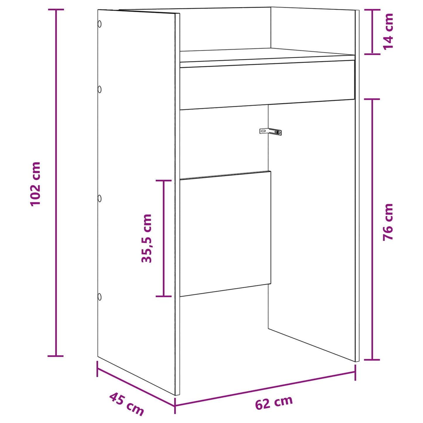 DJ Table Grey Sonoma 62 x 45 x 102 cm Engineered Wood
