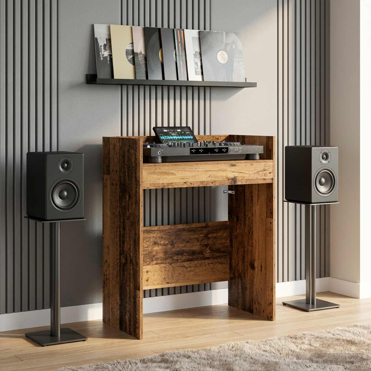 DJ Table Old Wood 62 x 45 x 102 cm Engineered Wood