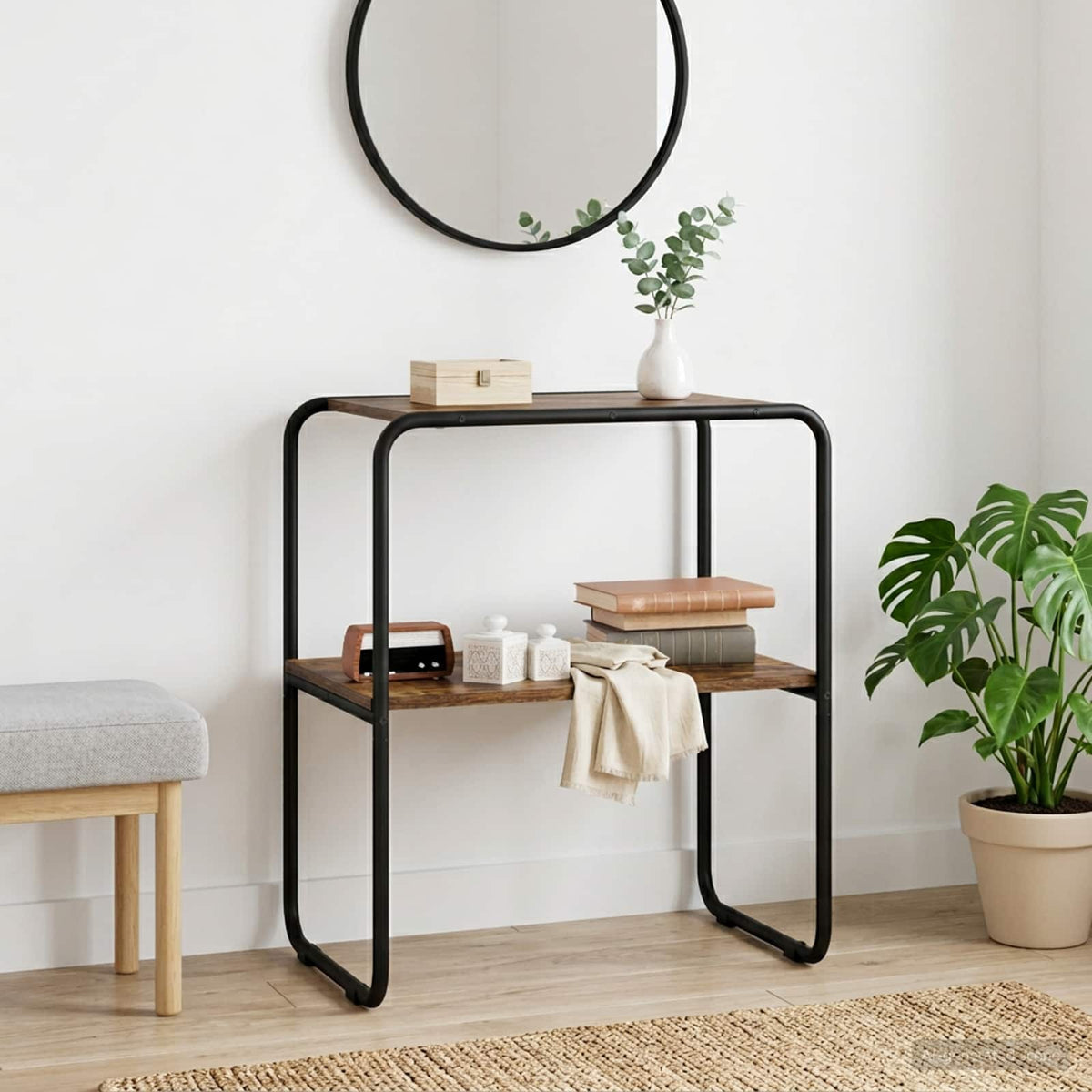 Console Table Smoked Oak 100 x 42.5 x 70 cm Engineered Wood