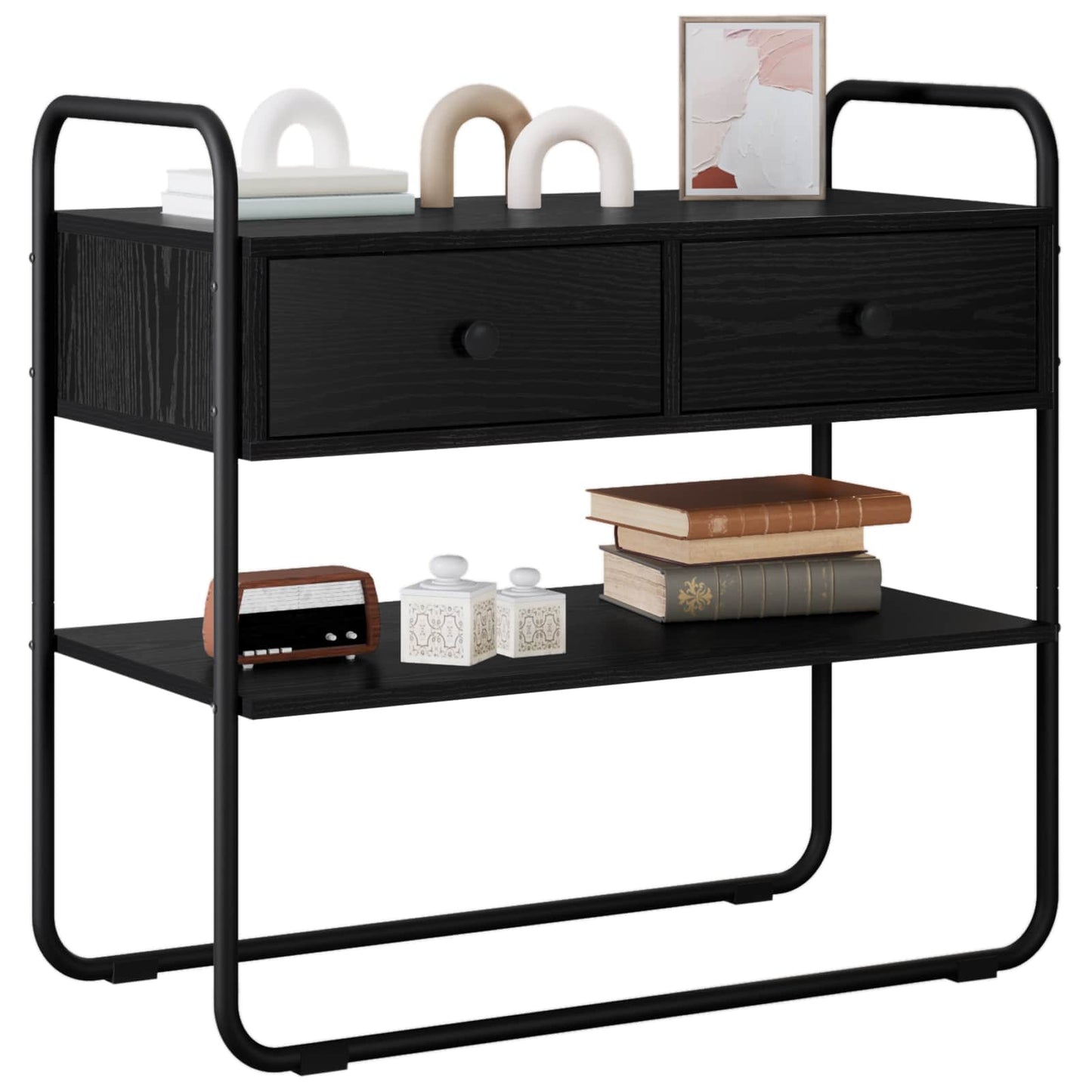 Console Table Black Oak 80 x 40 x 75 cm Engineered Wood
