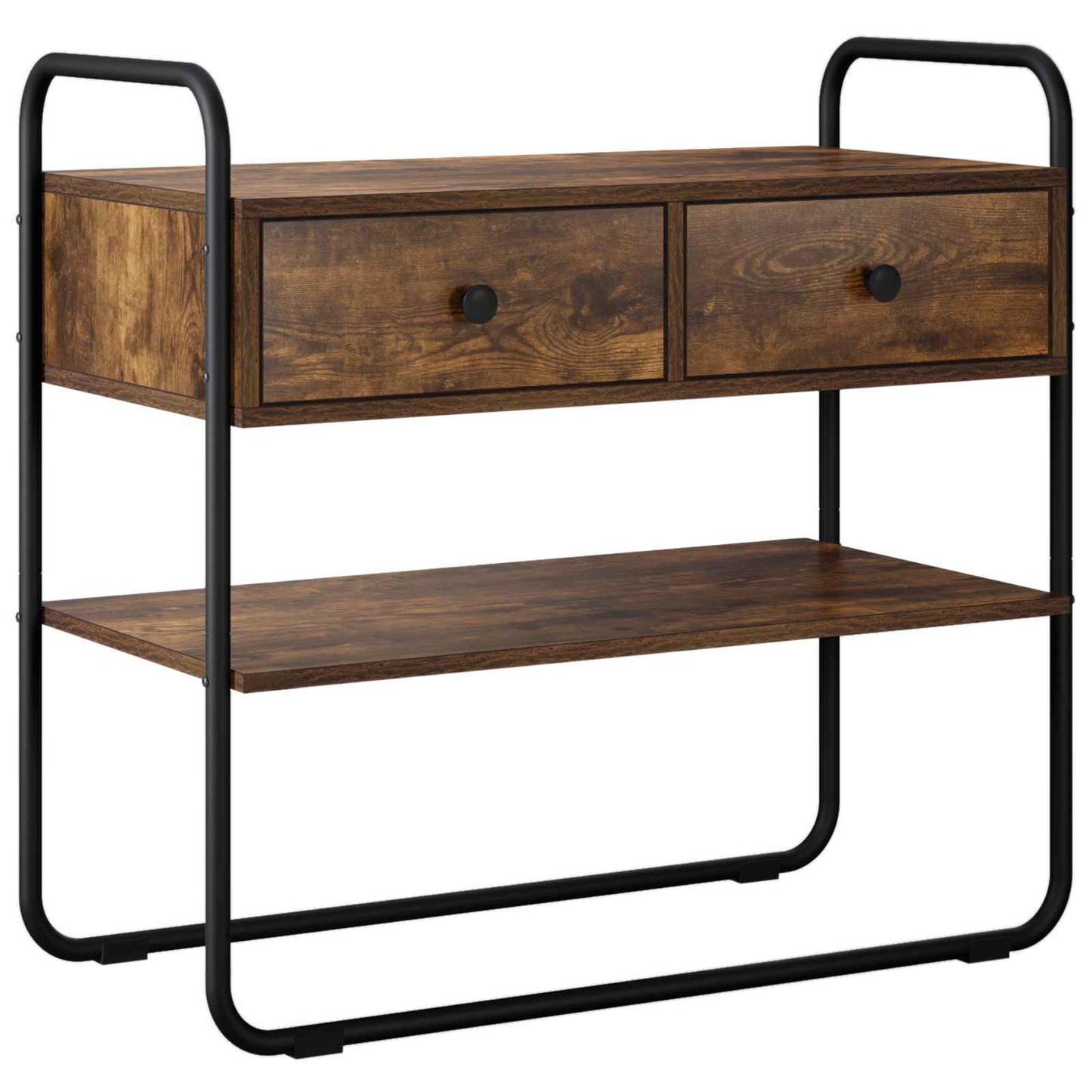 Console Table Smoked Oak 80 x 40 x 75 cm Engineered Wood
