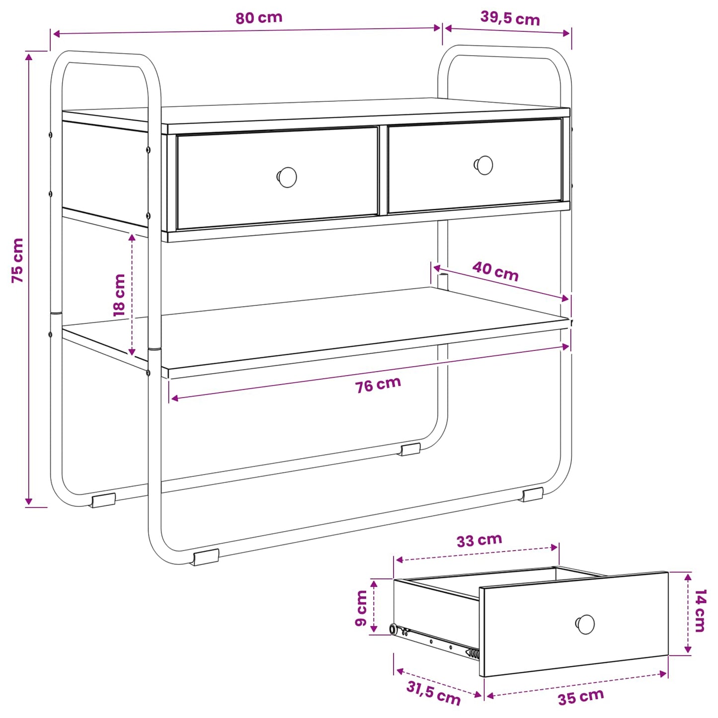 Console Table Old Wood 80 x 40 x 75 cm Engineered Wood