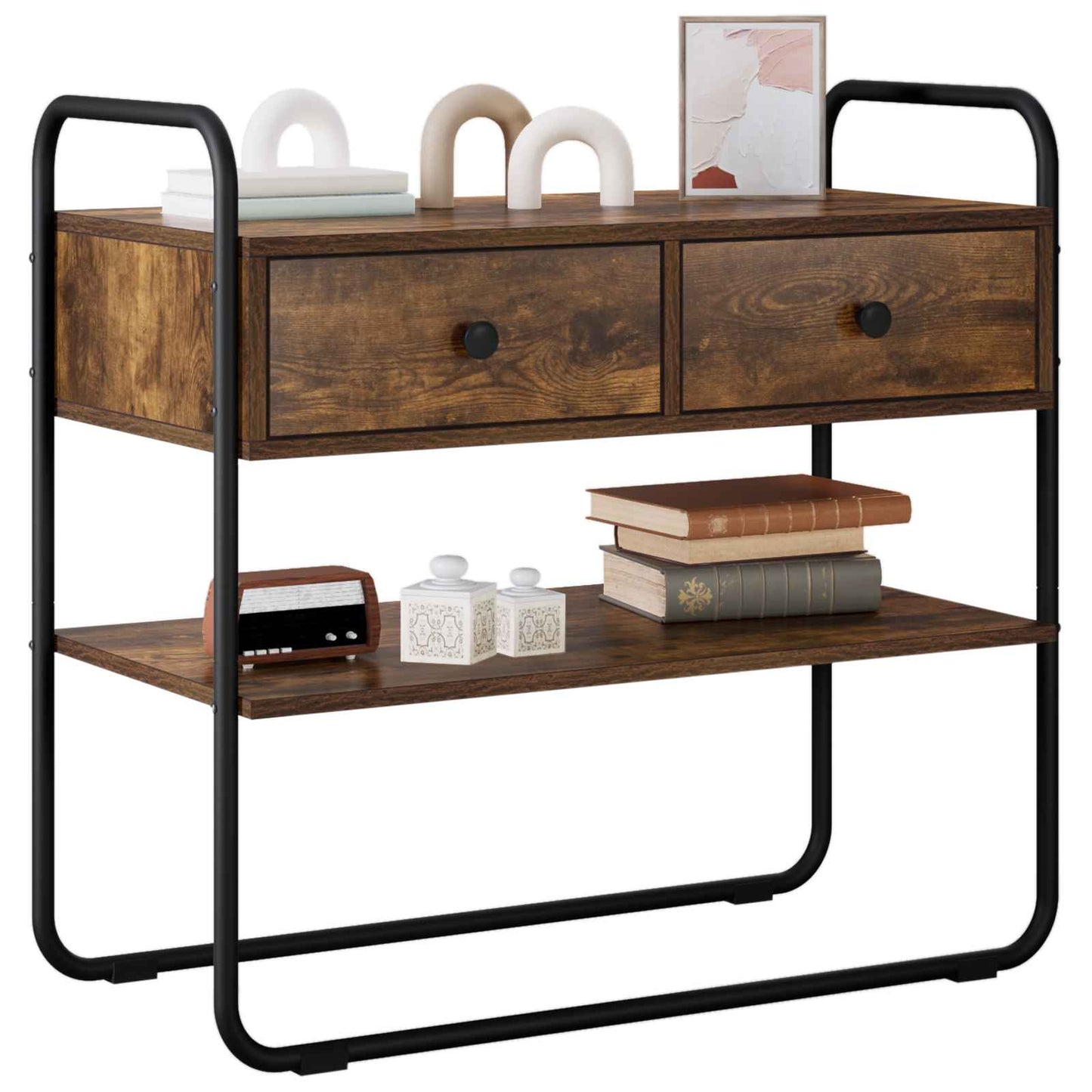 Console Table Smoked Oak 100 x 40 x 75 cm Engineered Wood
