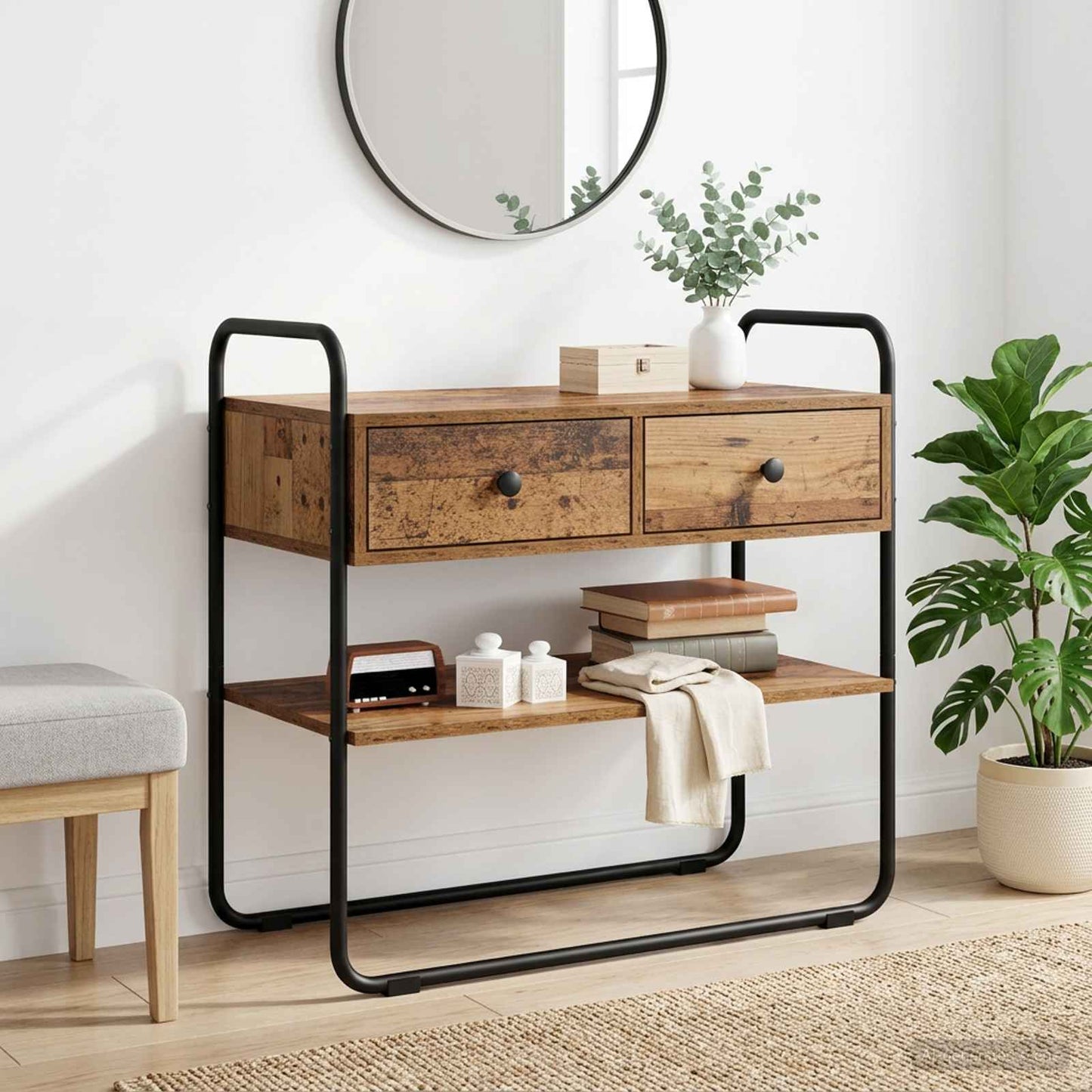 Console Table Old Wood 100 x 40 x 75 cm Engineered Wood