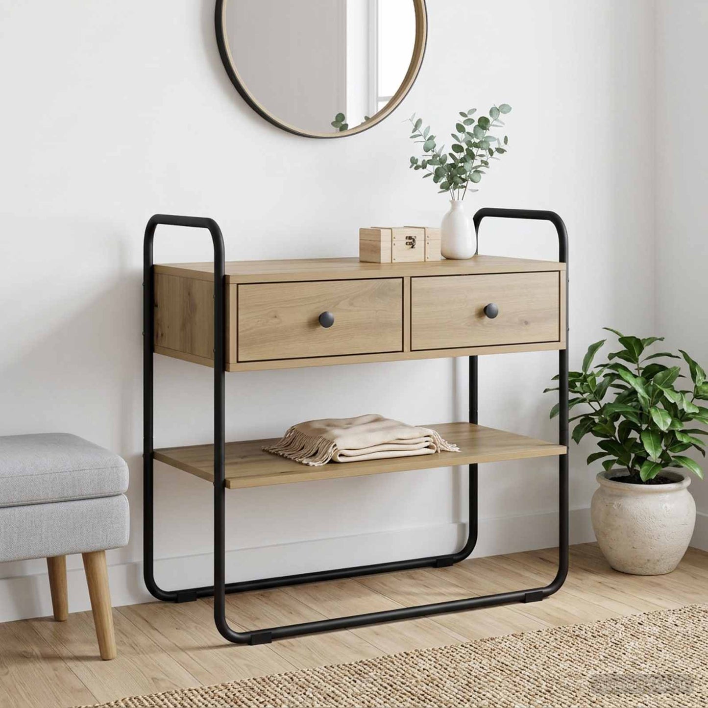 Console Table Artisan Oak 100 x 40 x 75 cm Engineered Wood