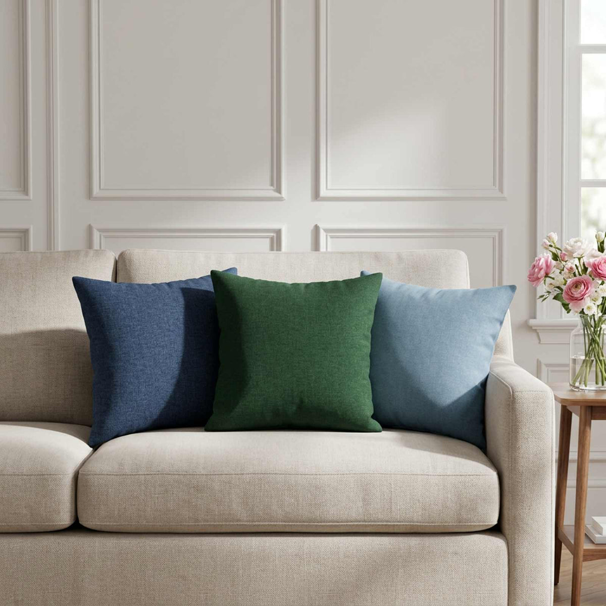 Throw Pillow 6 pcs HEERLEN Jeans Blue 35 x 35 cm Fabric