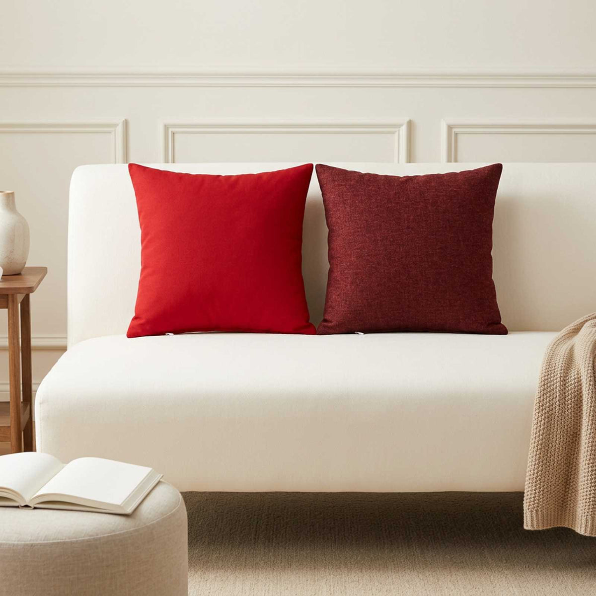 Throw Pillow 6 pcs HEERLEN Red 30 x 30 cm Fabric