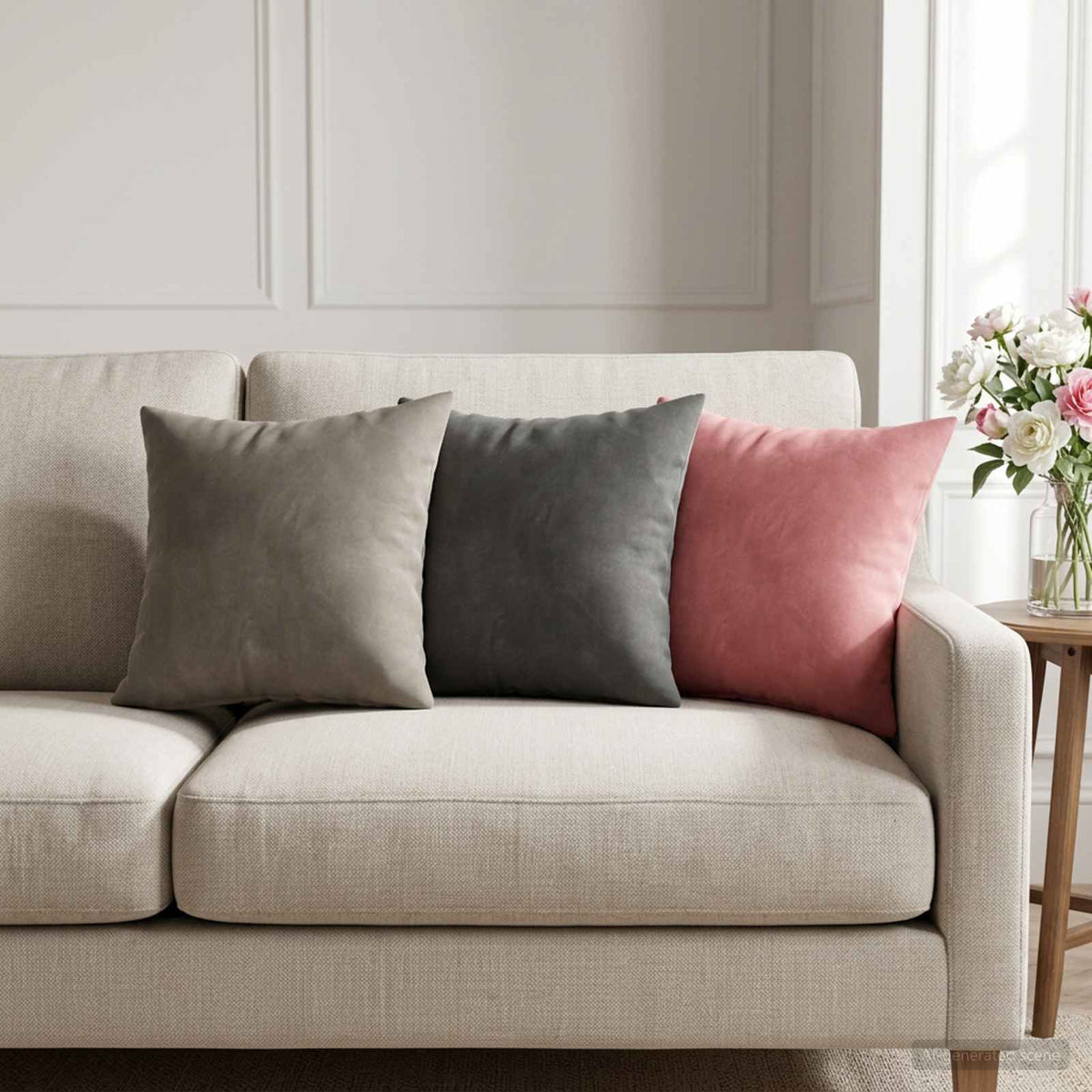Cushion Cover 6 pcs HEERLEN Light Grey 30 x 30 cm Velvet