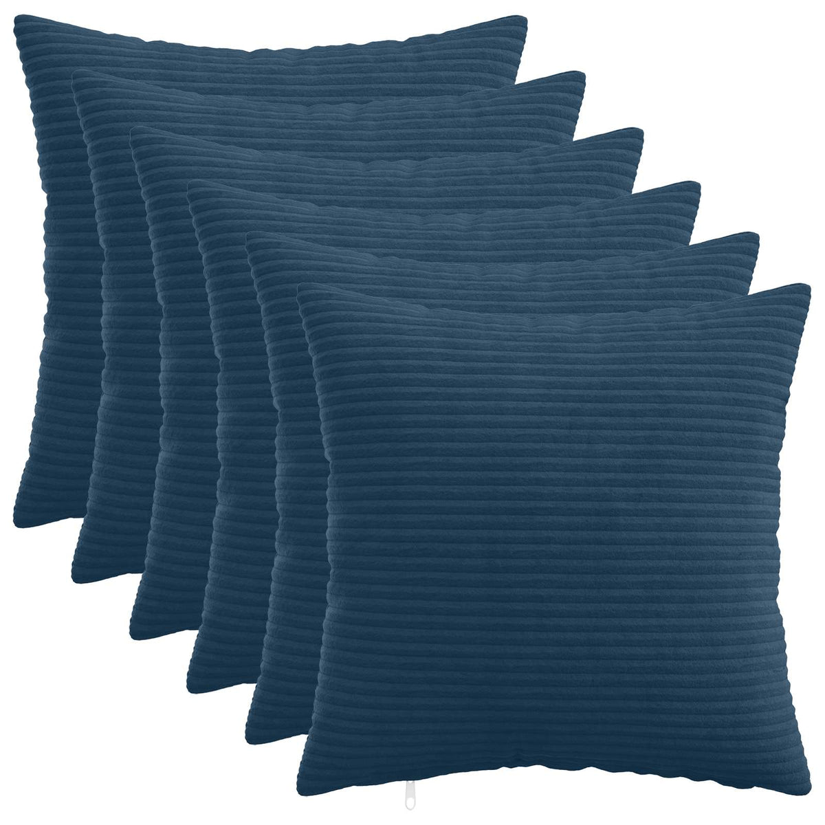Cushion Cover 6 pcs HEERLEN Navy Blue 30 x 30 cm Corduroy