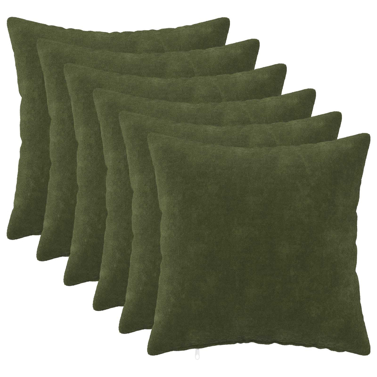 Cushion Cover 6 pcs HEERLEN Green 30 x 30 cm Microfiber Fleece
