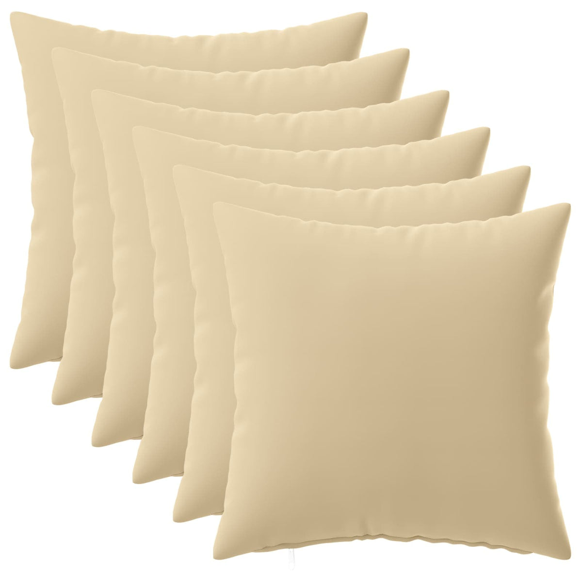 Cushion Cover 6 pcs HEERLEN Beige 30 x 30 cm Polyester
