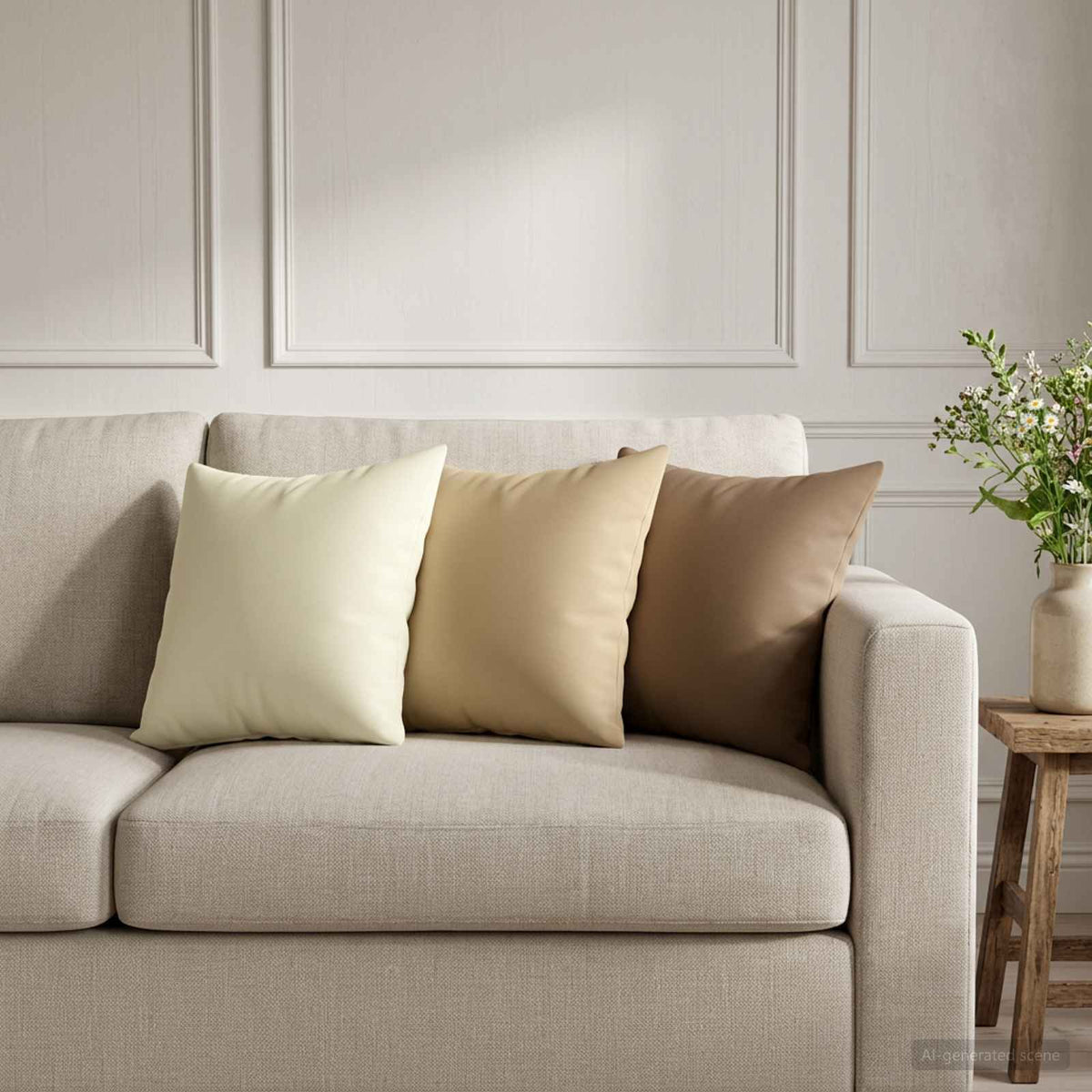 Cushion with Pillow HEERLEN 12 pcs Taupe Polyester