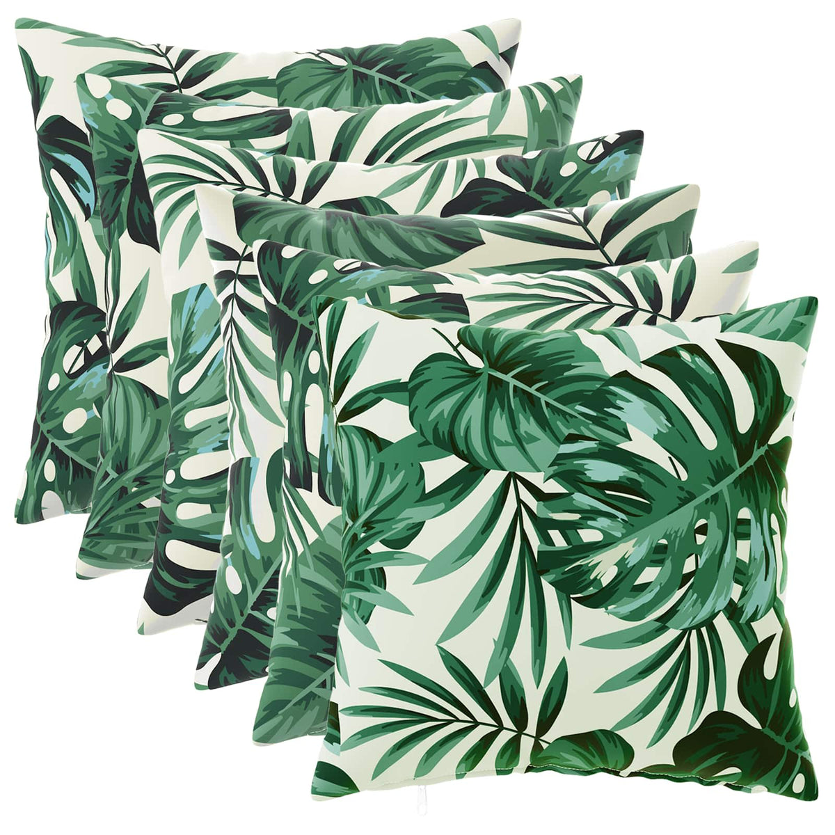 Cushion Cover 6 pcs HEERLEN Leaf Pattern 30 x 30 cm Polyester