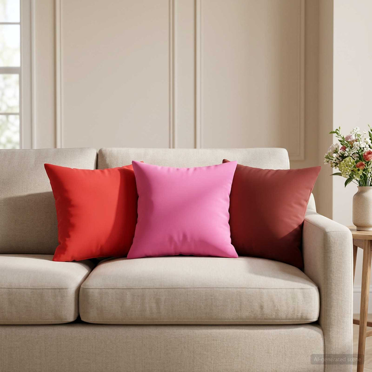 Cushion with Pillow HEERLEN 6 pcs Wine Red Polyester