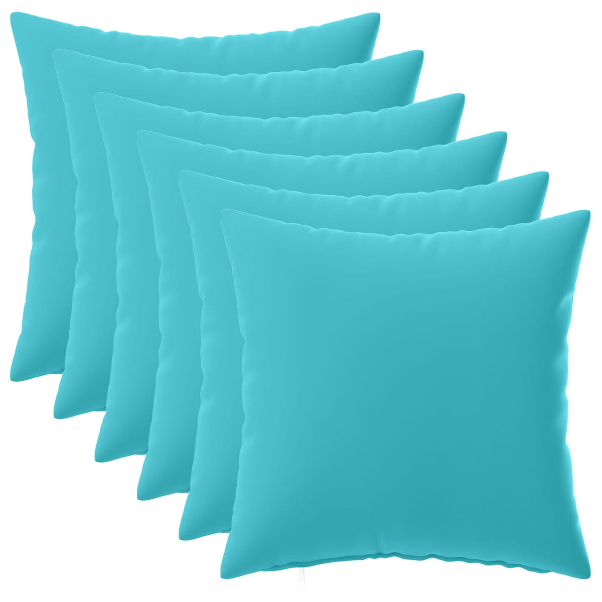 Cushion Cover 6 pcs HEERLEN Turquoise 30 x 30 cm Polyester