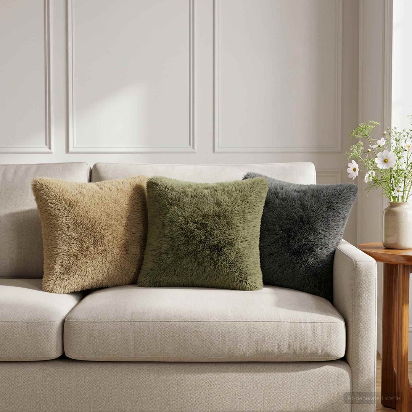 Cushion with Pillow HEERLEN 2 pcs Green PV Fleece