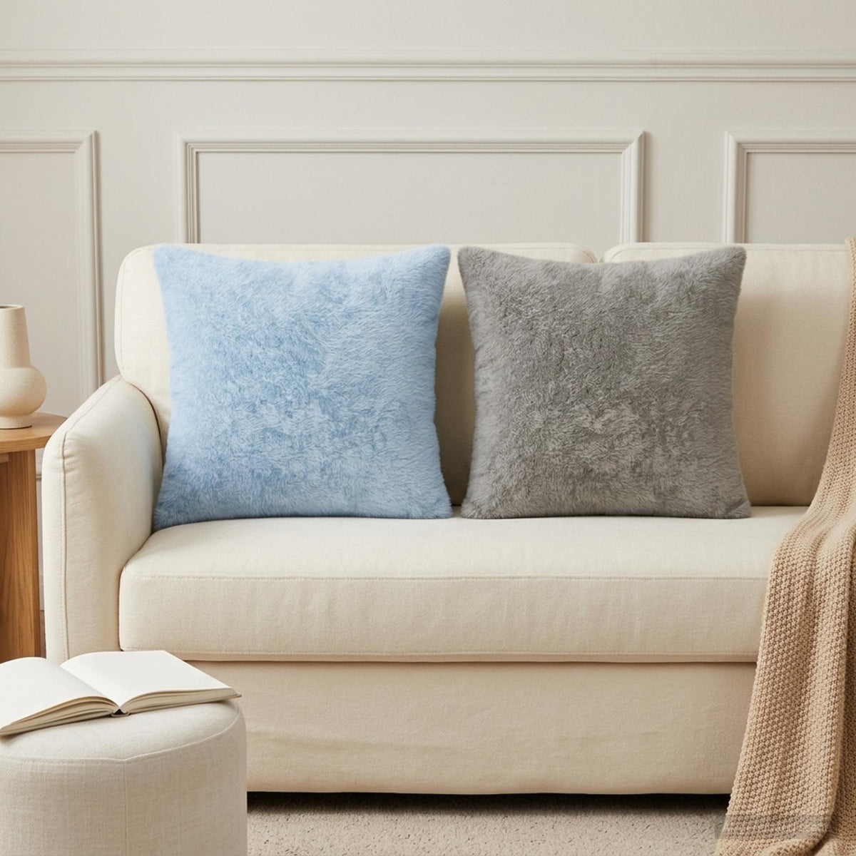Cushion Cover 6 pcs HEERLEN Light Blue 40 x 40 cm