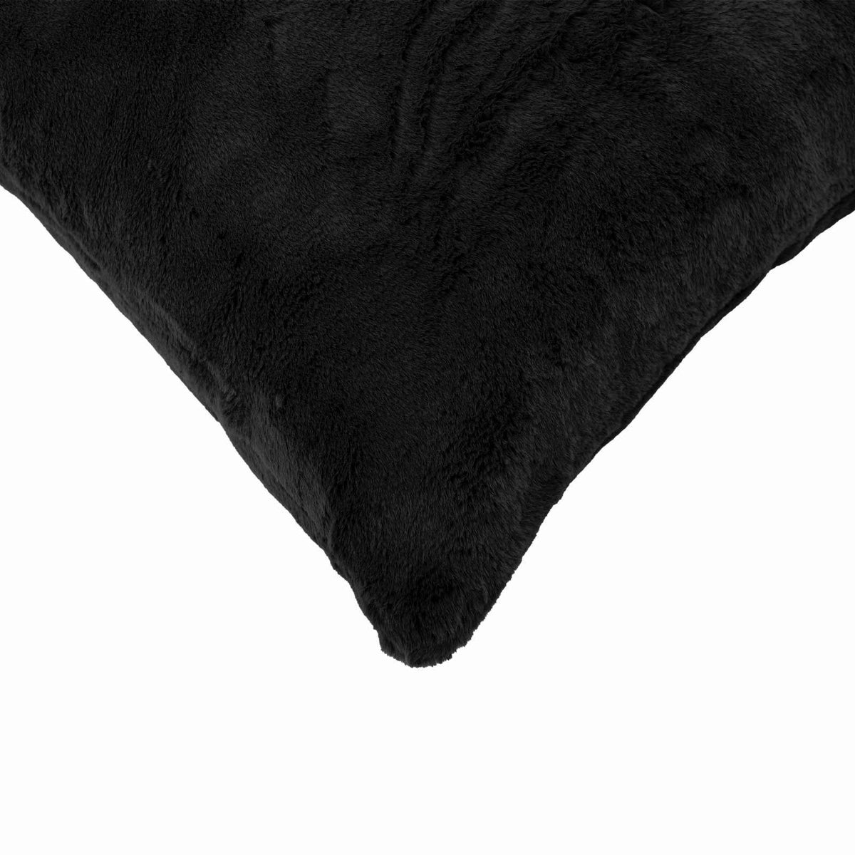Cushion Cover 6 pcs HEERLEN Black 30 x 30 cm Faux Rabbit Fur