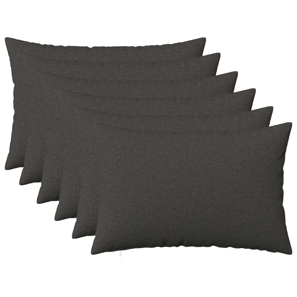 Cushion Cover 6 pcs HEERLEN Dark Grey 30 x 50 cm Fabric