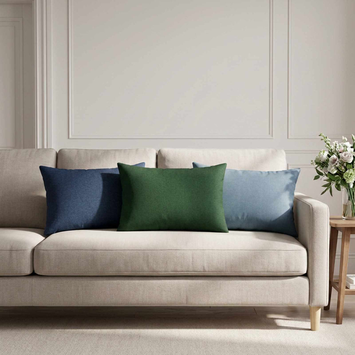 Cushion with Pillow HEERLEN 2 pcs Blue Fabric
