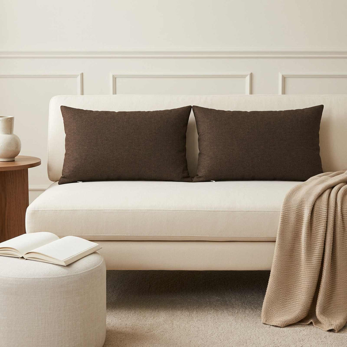 Throw Pillow 6 pcs HEERLEN Taupe 30 x 50 cm Fabric