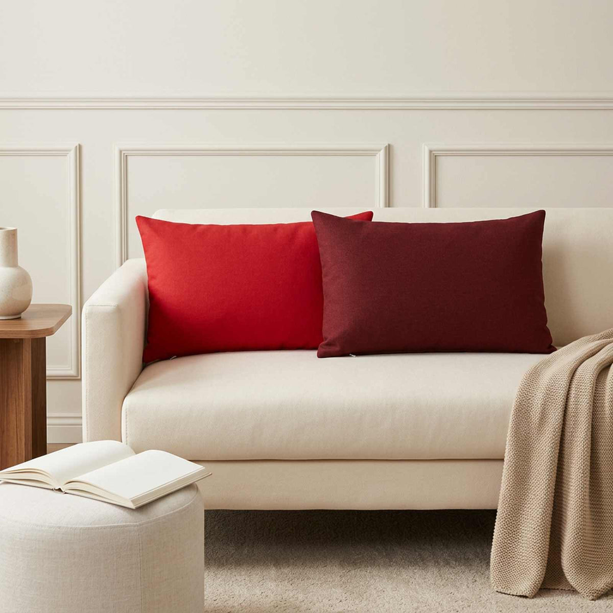 Cushion Cover 6 pcs HEERLEN Red 40 x 60 cm Fabric