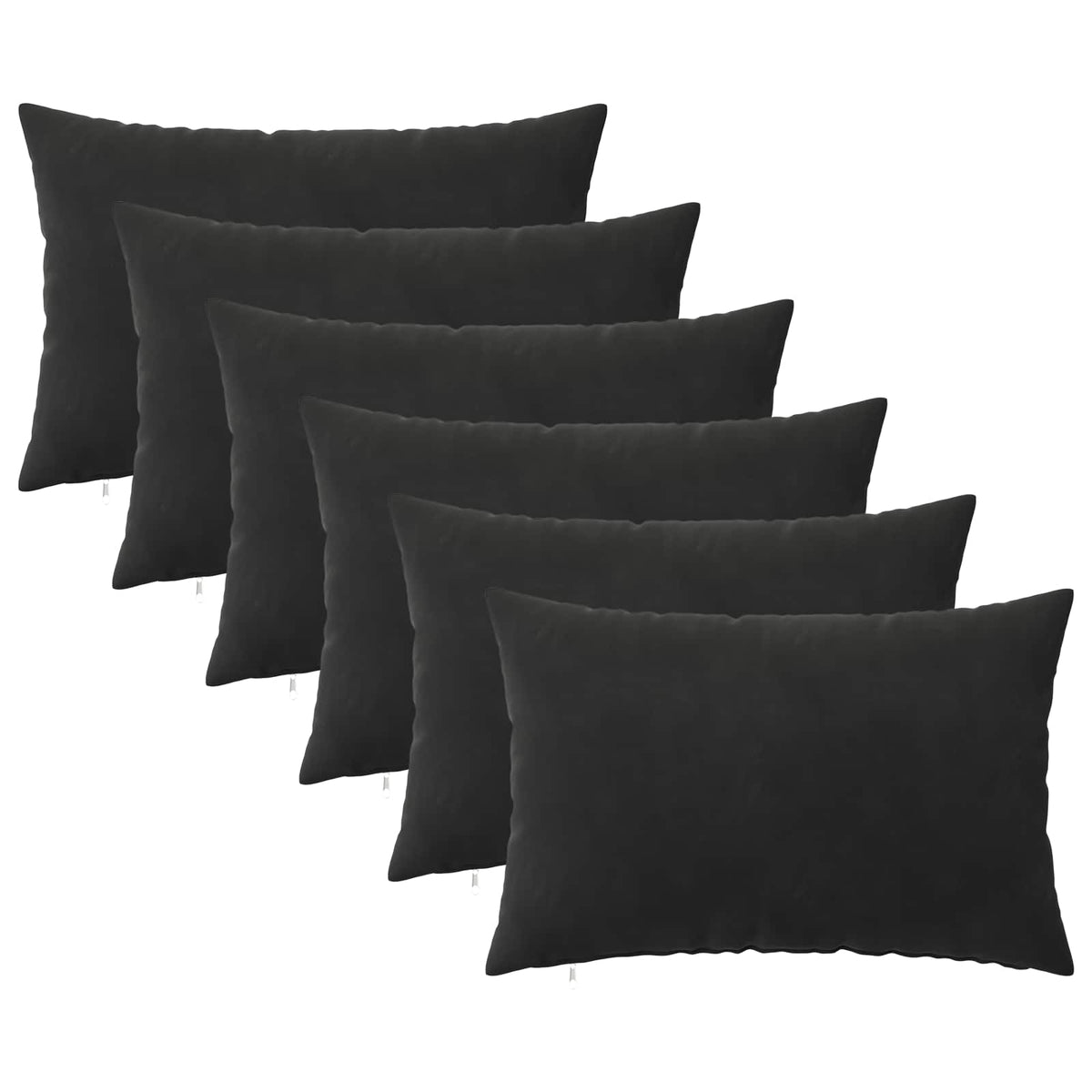 Cushion Cover 6 pcs HEERLEN Black 30 x 50 cm Velvet