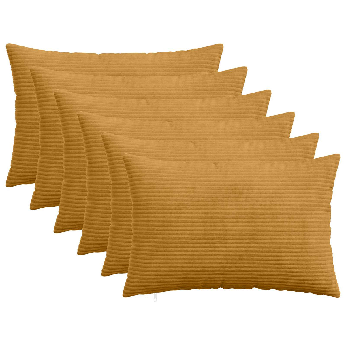 Cushion Cover 6 pcs HEERLEN Yellow 30 x 50 cm Corduroy