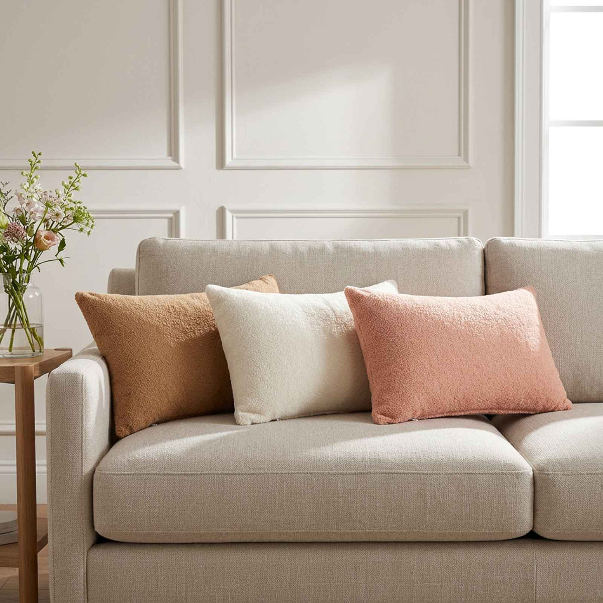 Cushion Cover 6 pcs HEERLEN Pink 30 x 50 cm Bouclé