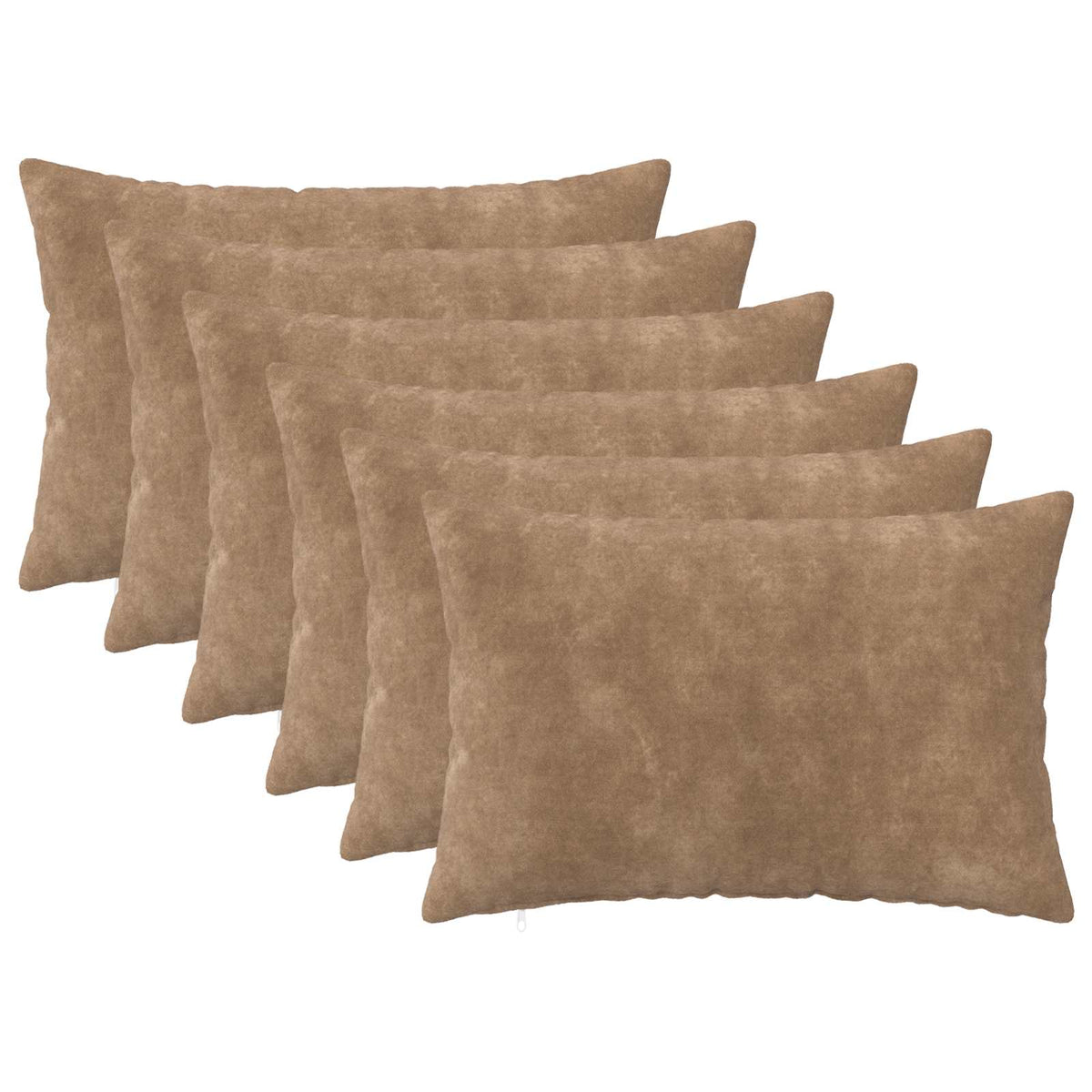 Cushion Cover 6 pcs HEERLEN Taupe 30 x 50 cm Microfiber Fleece