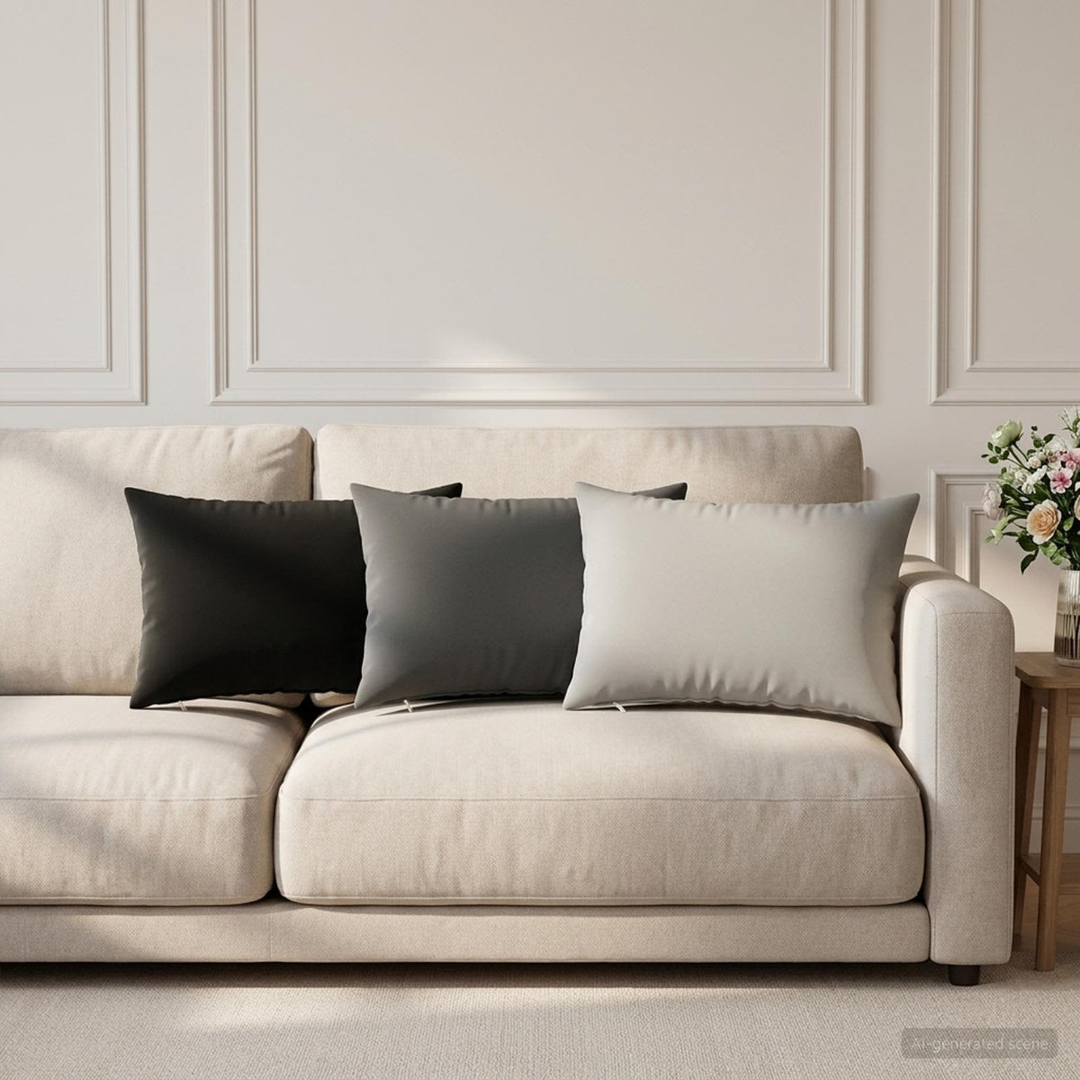 Cushion with Pillow HEERLEN 2 pcs Anthracite Polyester