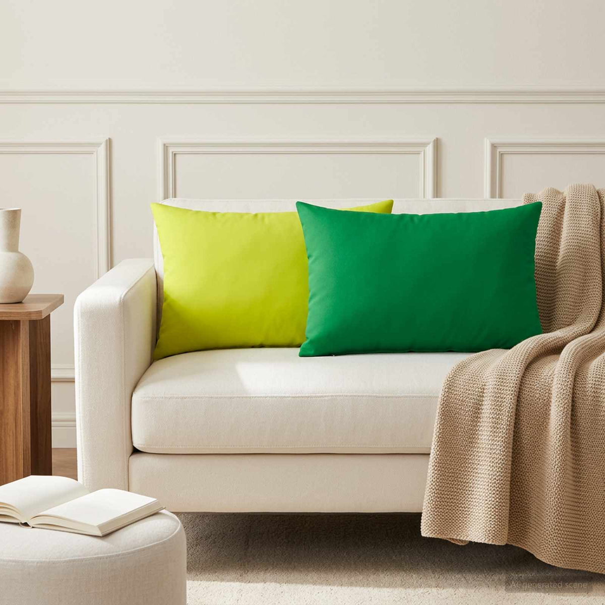 Cushion with Pillow HEERLEN 6 pcs Green Polyester