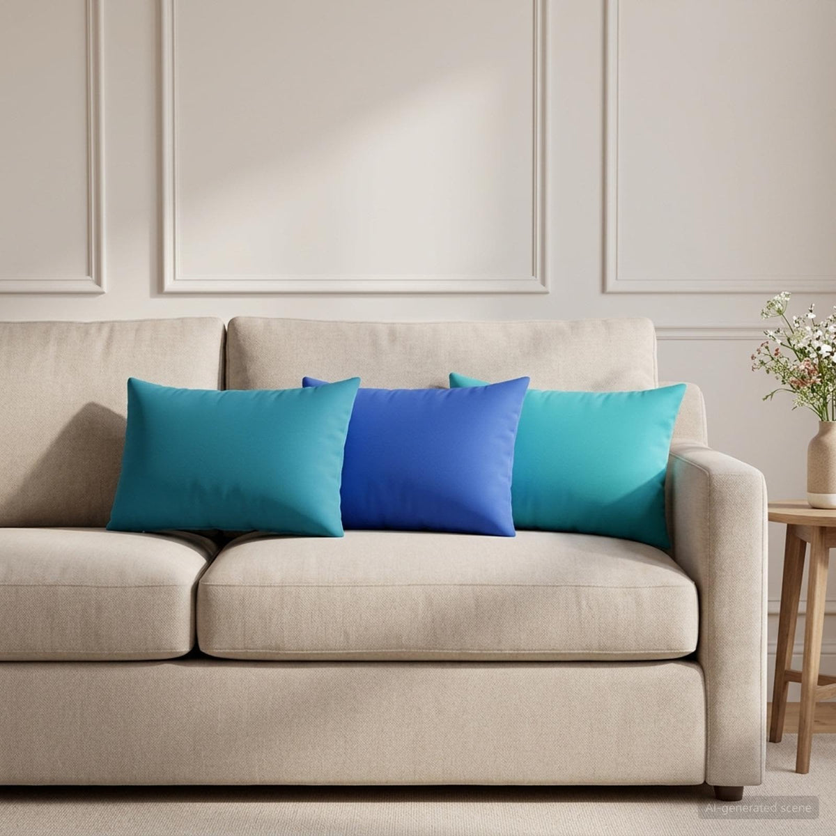 Cushion with Pillow HEERLEN 2 pcs Light Blue Polyester