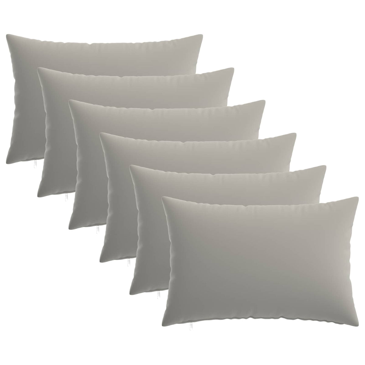 Cushion Cover 6 pcs HEERLEN Grey 30 x 50 cm Polyester