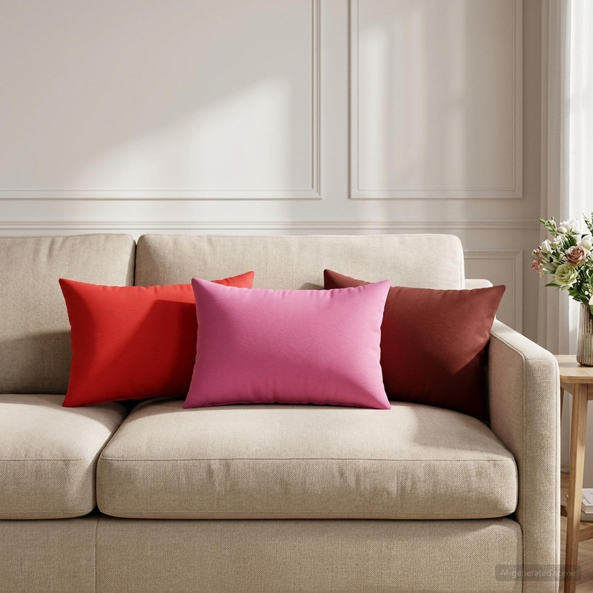 Cushion with Pillow HEERLEN 6 pcs Pink Polyester