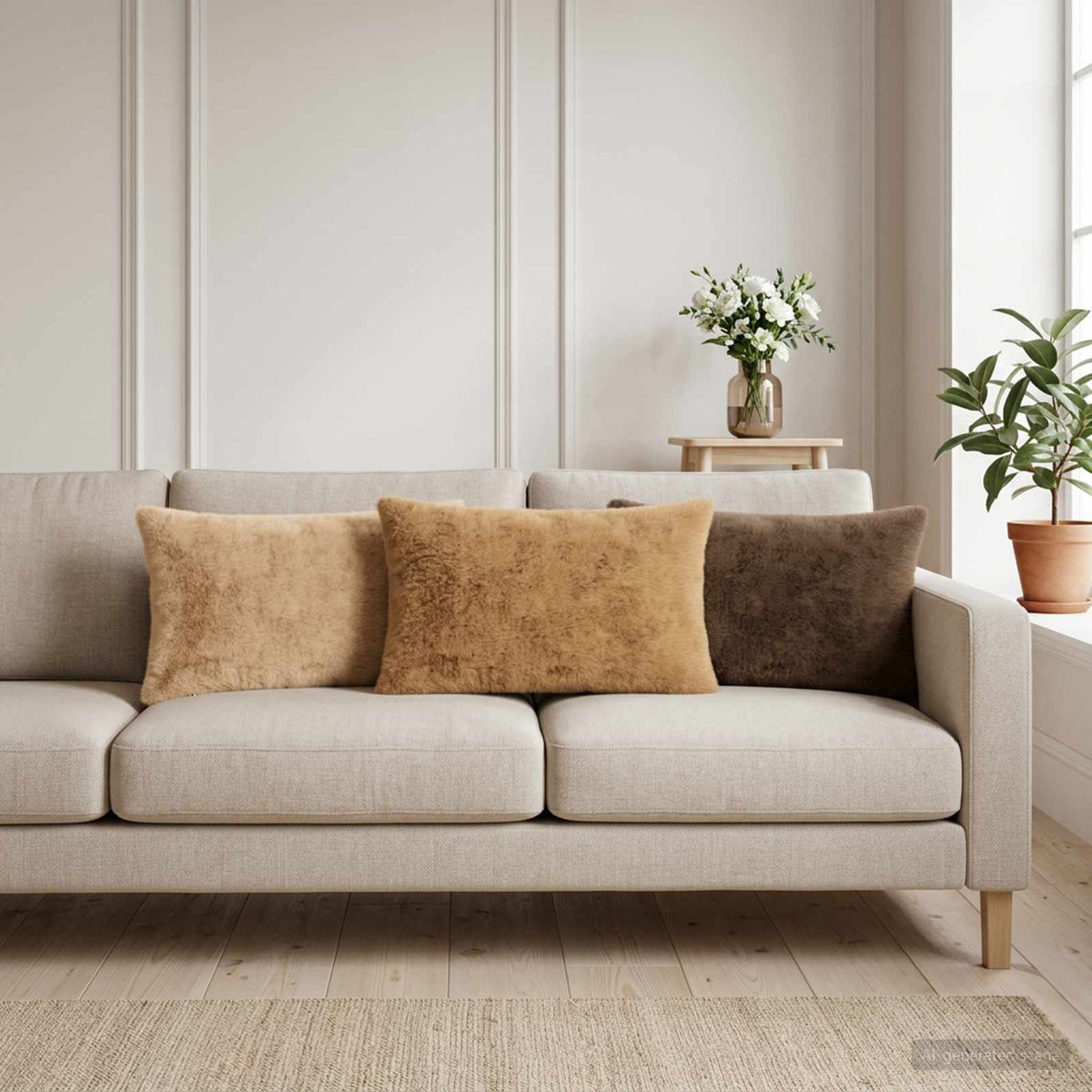 Cushion Cover 6 pcs HEERLEN Light Brown 40 x 60 cm
