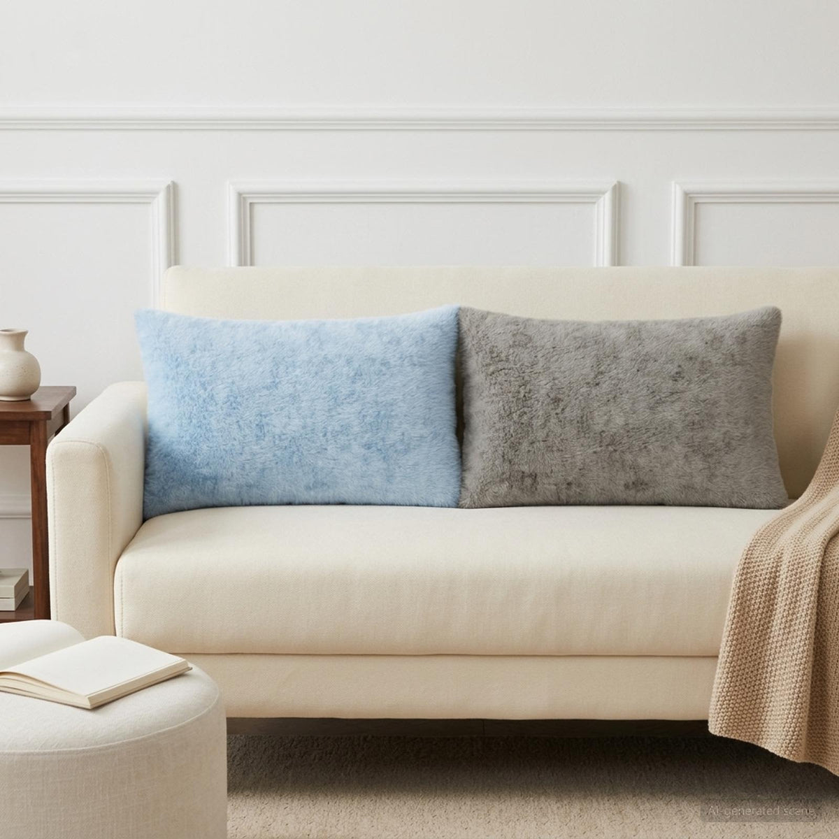 Cushion Cover 6 pcs HEERLEN Light Grey 30 x 50 cm