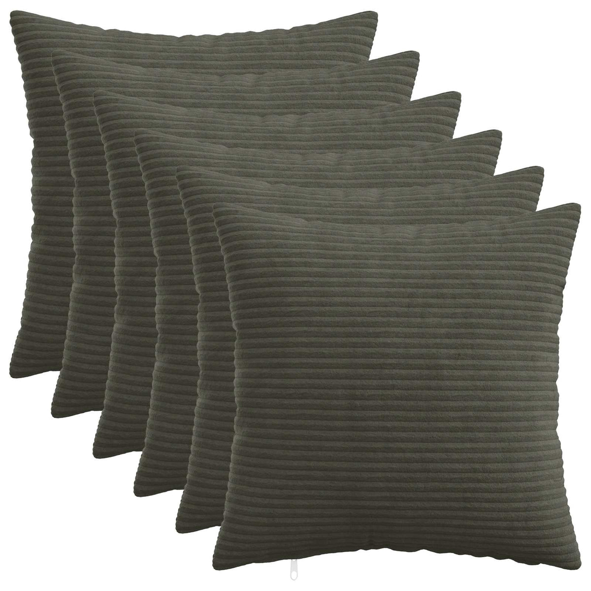 Cushion Cover 6 pcs HEERLEN Anthracite 35 x 35 cm Corduroy