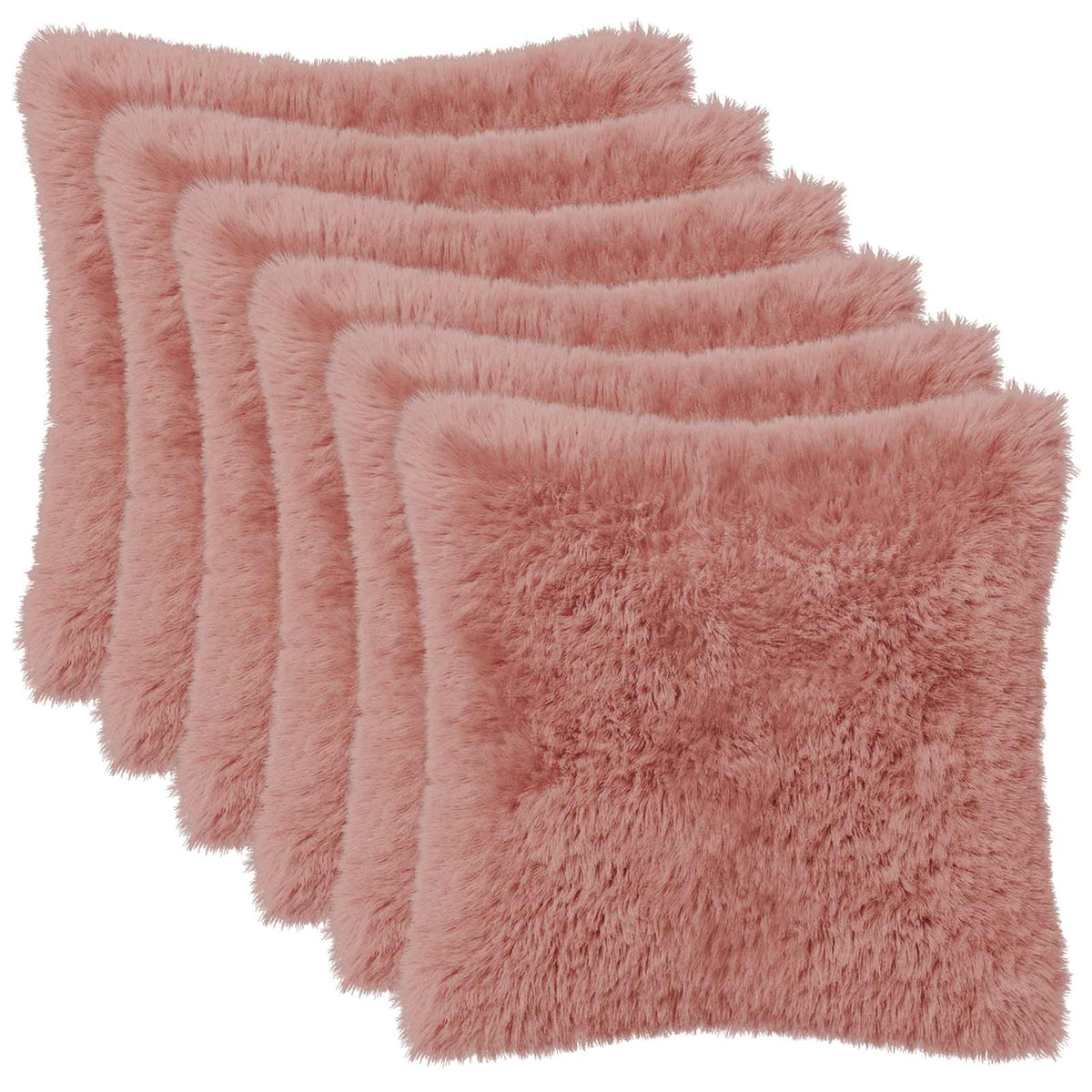 Cushion Cover 6 pcs HEERLEN Pink 35 x 35 cm PV Fleece