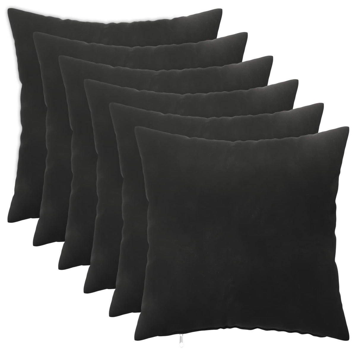 Cushion Cover 6 pcs HEERLEN Black 40 x 40 cm Velvet