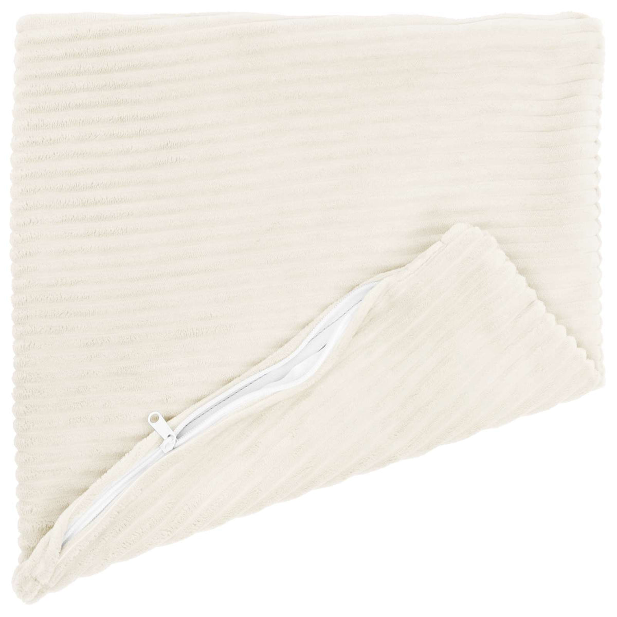 Cushion Cover 12 pcs HEERLEN Cream 40 x 40 cm Corduroy