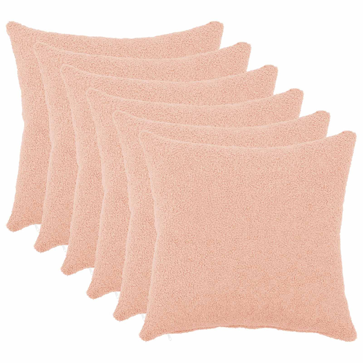 Cushion Cover 6 pcs HEERLEN Pink 40 x 40 cm Bouclé