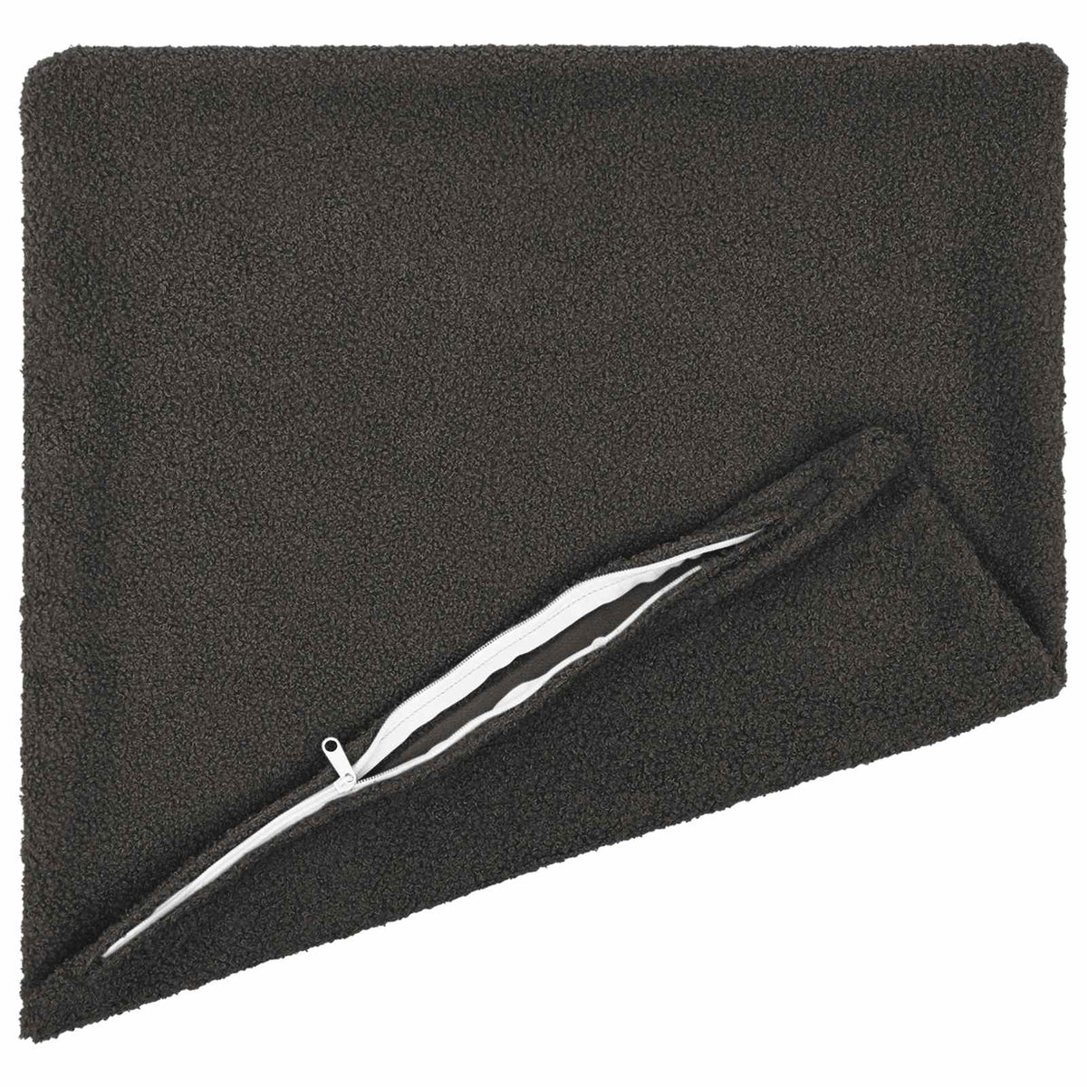 Cushion Cover 12 pcs HEERLEN Dark Grey 40 x 40 cm Bouclé