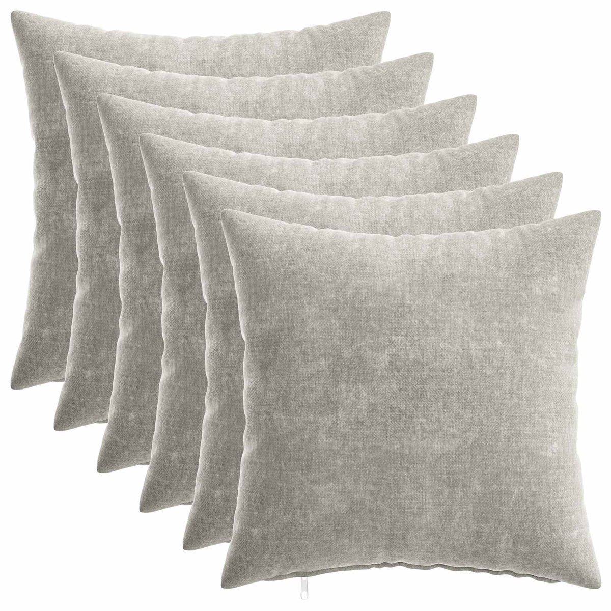 Cushion Cover 6 pcs HEERLEN Light Grey 40 x 40 cm