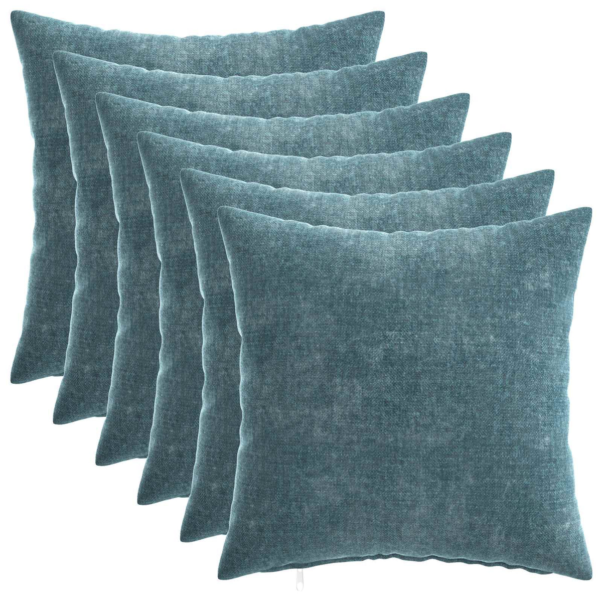 Cushion Cover 6 pcs HEERLEN Blue 40 x 40 cm Chenille Fabric